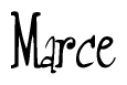 The image contains the word 'Marce' written in a cursive, stylized font.