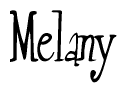   The image is of the word Melany stylized in a cursive script. 