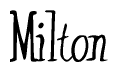 The image is a stylized text or script that reads 'Milton' in a cursive or calligraphic font.