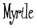 The image contains the word 'Myrtle' written in a cursive, stylized font.