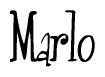   The image is of the word Marlo stylized in a cursive script. 