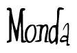 The image contains the word 'Monda' written in a cursive, stylized font.
