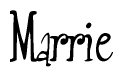 The image is of the word Marrie stylized in a cursive script.