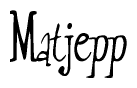 The image is a stylized text or script that reads 'Matjepp' in a cursive or calligraphic font.