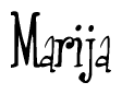 The image is of the word Marija stylized in a cursive script.