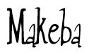 The image contains the word 'Makeba' written in a cursive, stylized font.