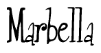 The image contains the word 'Marbella' written in a cursive, stylized font.