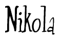 The image contains the word 'Nikola' written in a cursive, stylized font.