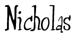 The image contains the word 'Nicholas' written in a cursive, stylized font.