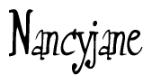 The image is of the word Nancyjane stylized in a cursive script.