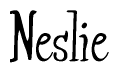 The image is of the word Neslie stylized in a cursive script.