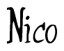 The image is a stylized text or script that reads 'Nico' in a cursive or calligraphic font.