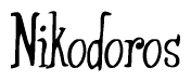 The image is a stylized text or script that reads 'Nikodoros' in a cursive or calligraphic font.
