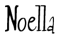 The image is of the word Noella stylized in a cursive script.