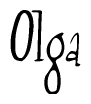 The image is of the word Olga stylized in a cursive script.