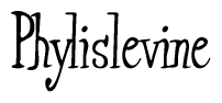 The image is a stylized text or script that reads 'Phylislevine' in a cursive or calligraphic font.