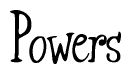 The image is of the word Powers stylized in a cursive script.
