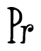 The image is a stylized text or script that reads 'Pr' in a cursive or calligraphic font.
