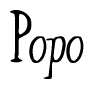 The image is of the word Popo stylized in a cursive script.