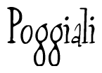 The image contains the word 'Poggiali' written in a cursive, stylized font.