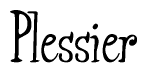 The image is of the word Plessier stylized in a cursive script.
