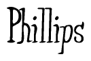 The image is a stylized text or script that reads 'Phillips' in a cursive or calligraphic font.