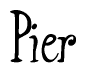 The image is of the word Pier stylized in a cursive script.