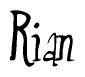 The image is of the word Rian stylized in a cursive script.