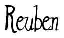 The image is a stylized text or script that reads 'Reuben' in a cursive or calligraphic font.