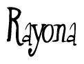 The image contains the word 'Rayona' written in a cursive, stylized font.
