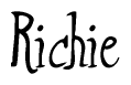 The image contains the word 'Richie' written in a cursive, stylized font.