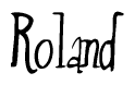 The image contains the word 'Roland' written in a cursive, stylized font.