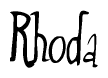 The image is a stylized text or script that reads 'Rhoda' in a cursive or calligraphic font.