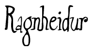 The image is of the word Ragnheidur stylized in a cursive script.