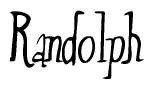 The image is of the word Randolph stylized in a cursive script.