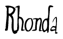 The image is of the word Rhonda stylized in a cursive script.