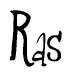 The image contains the word 'Ras' written in a cursive, stylized font.