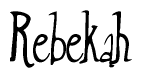   The image is of the word Rebekah stylized in a cursive script. 