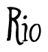 The image contains the word 'Rio' written in a cursive, stylized font.