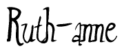 The image is of the word Ruth-anne stylized in a cursive script.
