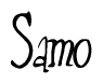 The image is of the word Samo stylized in a cursive script.