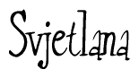 The image contains the word 'Svjetlana' written in a cursive, stylized font.