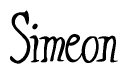 The image is of the word Simeon stylized in a cursive script.