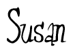 The image is a stylized text or script that reads 'Susan' in a cursive or calligraphic font.