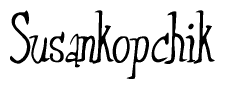 The image is of the word Susankopchik stylized in a cursive script.