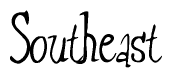 The image is a stylized text or script that reads 'Southeast' in a cursive or calligraphic font.