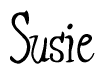 The image contains the word 'Susie' written in a cursive, stylized font.