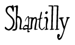 The image contains the word 'Shantilly' written in a cursive, stylized font.