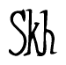 The image is of the word Skh stylized in a cursive script.