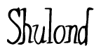 The image contains the word 'Shulond' written in a cursive, stylized font.